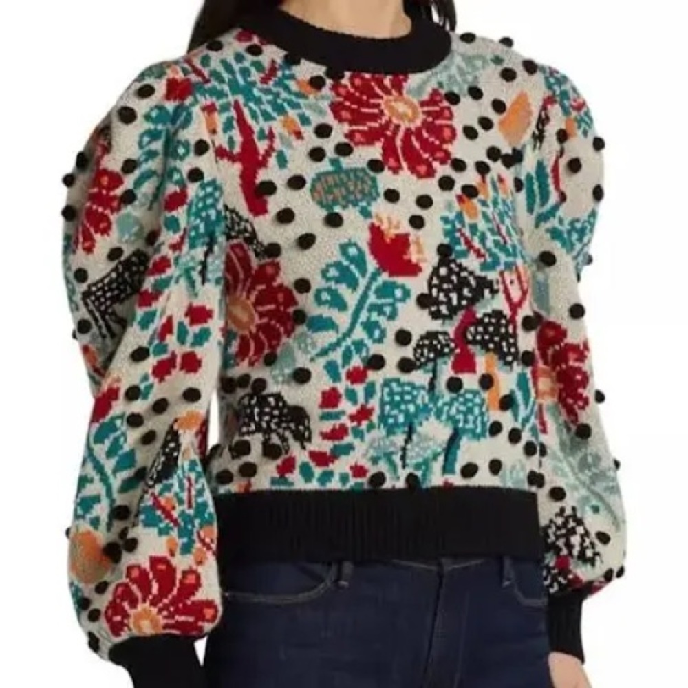 Farm Rio mushroom forest sweater, like new
